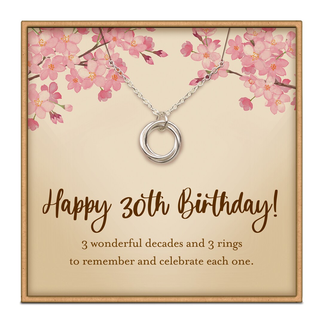 30th birthday gifts for women 3 decades necklace sterling silver interlocking rings necklace birthday gift ideas | MakerPlace by Michaels